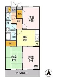 プレヤーデン A 1階3DKの間取り