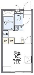 レオパレス三郷中央吉 1Kの間取図画像