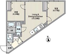エルファーロ笹塚3 104 1階2LDKの間取り