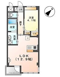 ポンデザール 1LDKの間取図画像