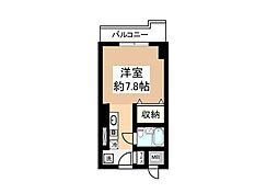 シティフォーラム新小平 5階ワンルームの間取り