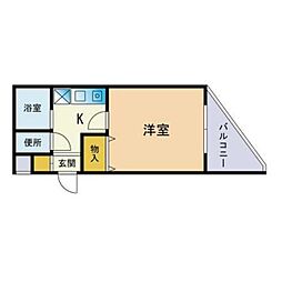 アーバン箱崎 1Kの間取図画像