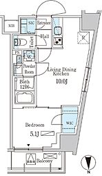 パークアクシス池袋 1LDKの間取図画像
