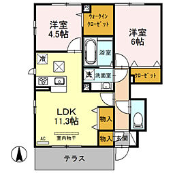 心静庵一番館 2LDKの間取図画像
