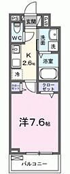 ラ・リノI 1Kの間取図画像