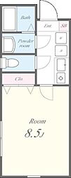 ヴィラグリージョ大森西 1Kの間取図画像