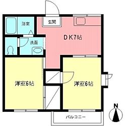 デガジェ・K 2DKの間取図画像