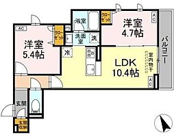 セレスティア赤羽 2LDKの間取図画像