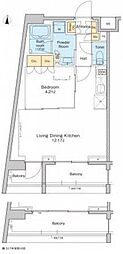 プラウドフラット中野 1LDKの間取図画像