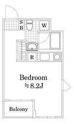 セントパレス鷺沼 ワンルームの間取図画像