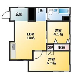 上北沢グリーンコーポ 2LDKの間取図画像