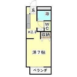 グレイシャス・ガーデン ワンルームの間取図画像