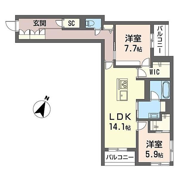 アネシス 00201｜埼玉県鴻巣市大間(賃貸マンション2LDK・2階・78.00㎡)の写真 その2