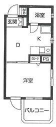 ヘリオス378立川 1Kの間取図画像