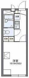 レオパレスロータス 2階1Kの間取り