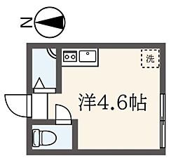 ＴＭ中瀬II 1階ワンルームの間取り