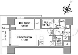 コンフォリア・リヴ新中野サウス 6階1DKの間取り