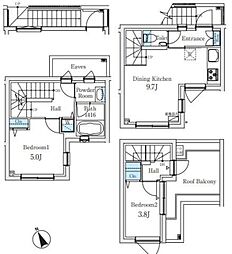 AGRATIO TERRACE 恵比寿 2階2DKの間取り