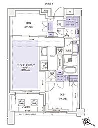 KDXレジデンス横濱紅葉坂 2LDKの間取図画像