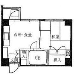 すい〜とぴあ本郷 6階1DKの間取り