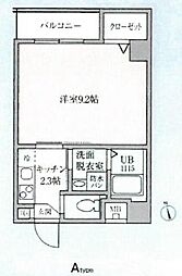 パルテール天王町 1Kの間取図画像