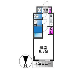 大阪市生野区巽西4丁目マンション 1Kの間取図画像