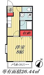 フォレスト 1Kの間取図画像