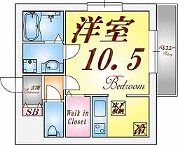 フォレストメゾン須磨寺 1Kの間取図画像