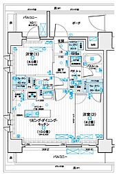 デュオステージ海老名II 2LDKの間取図画像