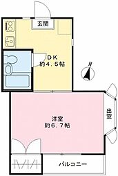 メゾンボヌール 1階1DKの間取り