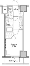 ザ・パークハビオ中野富士見町ガーデン 1Kの間取図画像