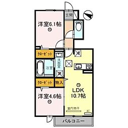 JR東海道・山陽本線 大久保駅 徒歩23分の賃貸テラスハウス 1階2LDKの間取り