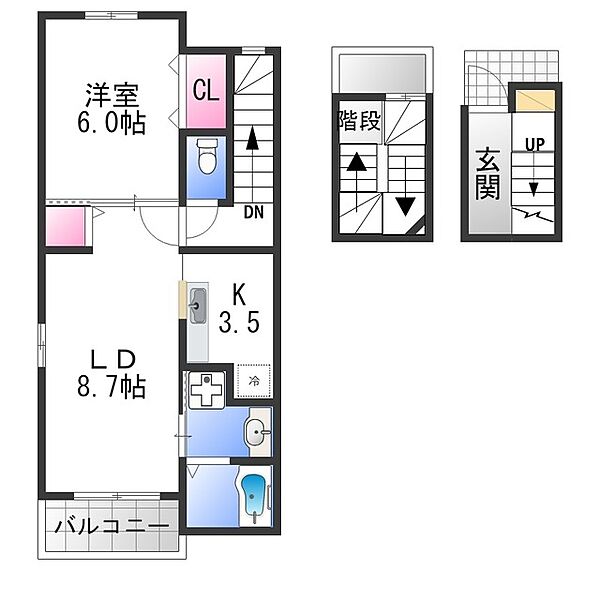 ラ・ブリーゼ ｜大阪府和泉市池田下町(賃貸アパート1LDK・3階・53.00㎡)の写真 その2