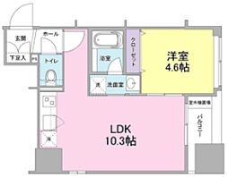リバーレ東新宿 3階1LDKの間取り