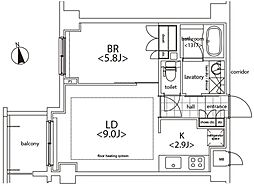 カスタリア麻布十番 1LDKの間取図画像
