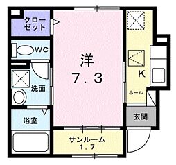 メゾン ノブレス 1階1Kの間取り