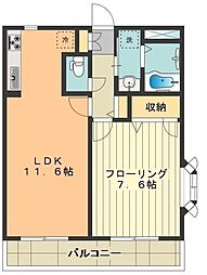ミラベルガーデン 3階1LDKの間取り