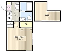 シティハイツ東林間A 1Kの間取図画像