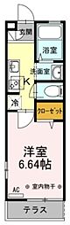 at park C 1階1Kの間取り