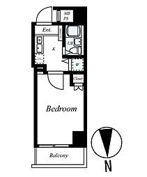 グランヴァン高田馬場 3階1Kの間取り