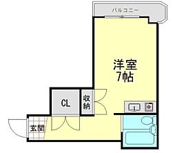 メゾンドールニュー明石 ワンルームの間取図画像