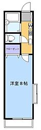 シェルクール亀有 1Kの間取図画像