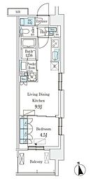 スカイグランデ津田沼 4階1LDKの間取り