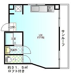 ten-five三ツ境 ワンルームの間取図画像