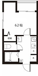 Avanti市川 2階1Kの間取り
