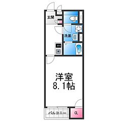 クレイノ金岡 1Kの間取図画像