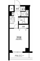 JR中央線 国分寺駅 徒歩9分の賃貸マンション 2階1Kの間取り