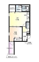 高石市綾園3丁目アパート 1LDKの間取図画像