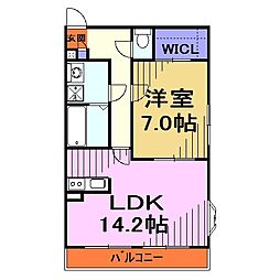 陽だまりの詩ヒーリング 1LDKの間取図画像