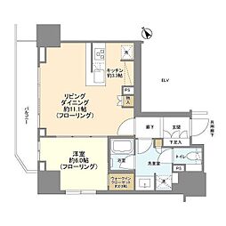 ザ・パークハウス麹町レジデンス 1LDKの間取図画像